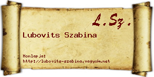 Lubovits Szabina névjegykártya